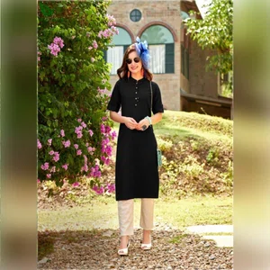 Basics Rayon Flax Fancy Designer Kurti #03