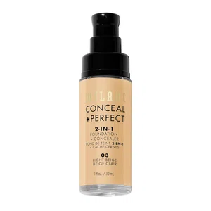 Milani Conceal + Perfect 2-in-1 Foundation + Concealer (30ml) - 03 Light Beige - Water-Resistant & Full Coverage
