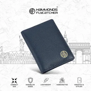 Hammonds Flycatcher Blue Unisex Genuine Leather Card Holder - Purse | Wallet For Men And Women | Card Holder