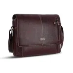 HAMMONDS FLYCATCHER Genuine Leather Office Bag for Men, Messenger Laptop Bag for Men, Fits 14 Inch Laptop - Water Resistant - Ideal for Office, Travel, Daily Use - Brown