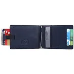 Hammonds Flycatcher Genuine Leather Minimilistic & Slim Blue Money Clip Wallet for Men