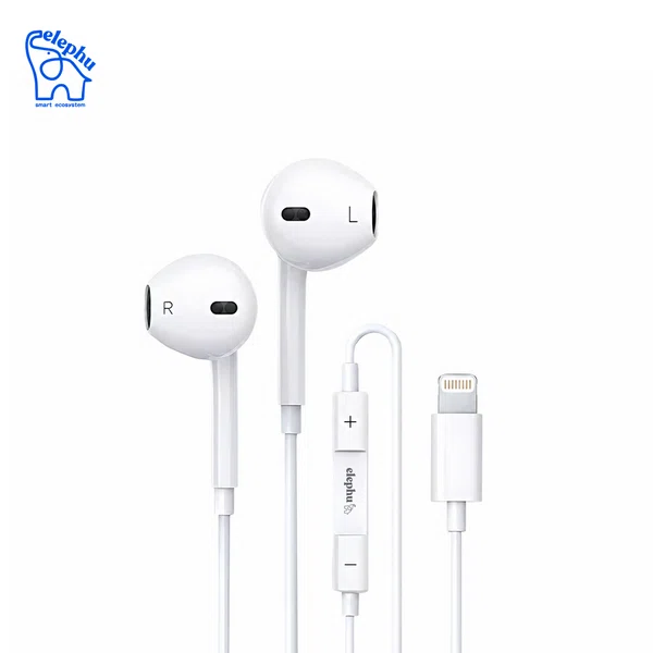 Elephu TuneZ 1010 Earphones| Type Lightning/Iphone | 3 button controller with MIC| Hi-Res audio| Deep Bass| Stereo sound