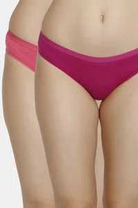 Zivame (Pack of 2) Bikini Low Rise Anti-Microbial Panty For Women - Fruit Rose