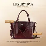Genuine Leather Ladies Office Bag, Spacious Handbag with Adjustable Sling Strap, stylish Office Bag for Women