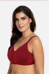 Zivame Double Layered Non Full Coverage Super Support Bra - Maroon