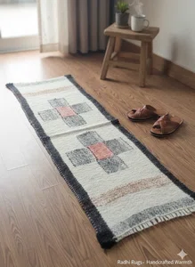 Handmade Nepali Radi Pakhi - Traditional Sheep Wool Rug / Runner (50 cm x 174 cm) - Natural Warmth