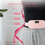Premium Period Belt | Menstrual Cramp Relief Heating Belt for Women | Electric Warming Pad with Vibration Massage | 3 Temperature Levels | USB Rechargeable | Portable Pain Relief Waist & Abdominal Heating Pad