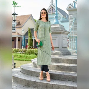 Era Cotton fancy designer kurti only # LGreen
