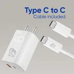 Elephu ep-65U| Super-Fast Charger| Dual Port (Type C and USB) | Type C To C Fast Cable Included|