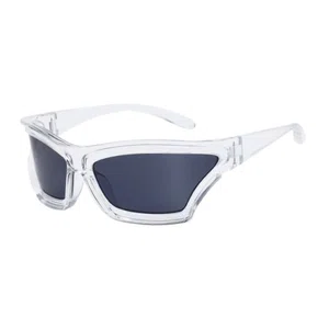 Oudi Premium UV Protected Lens Transparent Polycarbonate Full Rim Sunglasses for Women Clear-Grey