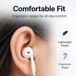 Elephu TuneZ 1010 Earphones| Type C| 3 button controller with MIC| Hi-Res audio| Deep Bass| Stereo sound