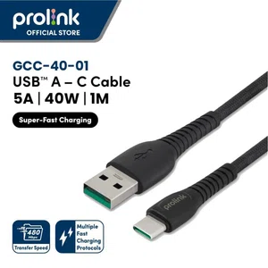 Prolink USB Type A to Type C Fast Charging Cable (5A/40W 1m) Android Phone Data Transfer Cable - GCA-40-01