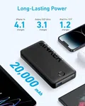 Anker Portable Charger, 20,000mAh Power Bank, Battery Pack with 2-Port, 15W High-Speed Charging for iPhone 15/15 Plus/15 Pro/15 Pro Max, 14/13/12 Series, Samsung Galaxy, and More (Black)