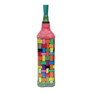 Pattern Handmade Craft Bottle With Light Lamp