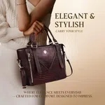 Genuine Leather Ladies Office Bag, Spacious Handbag with Adjustable Sling Strap, stylish Office Bag for Women