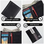 Hammonds Flycatcher RFID Protected Black Leather Wallet For Men