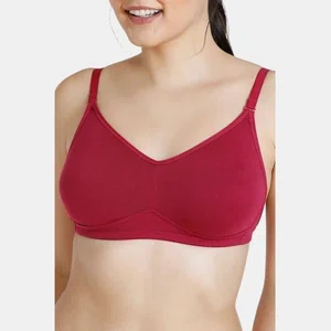 Zivame Double Layered Non Wired Full Coverage Backless Bra - Beet Red