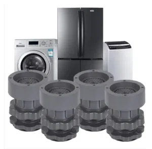 4 Pcs Height Adjustable Anti Vibration Pads (Min-4 inch-6.5 inch Max) - Dryer Shock & Noise Cancelling Pads, for Washing Machine, Refrigerators/Fridge, Furniture Base, Dishwashers Stand