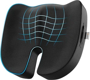 FOVERA Memory Foam Coccyx Seat Cushion for Tailbone Pain Sciatica, Back Pain Relief - Orthopedic Chair Cushions for Sitting for Office Chair