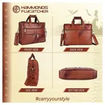 Hammonds Flycatcher Genuine Leather Tan Bag For Men - Men's Leather Laptop Bags | Laptop Bags | Hand Bags |