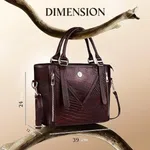 Genuine Leather Ladies Office Bag, Spacious Handbag with Adjustable Sling Strap, stylish Office Bag for Women