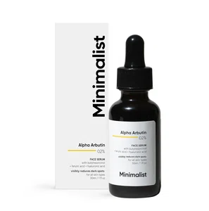 Minimalist Dark Spots Removal Serum with 2% Alpha Arbutin for Hyperpigmentation | Reduces Blemishes, Acne Marks & Tanning with Hyaluronic Acid & Butylresorcinol | For Women & Men | 1FL OZ/30 ml