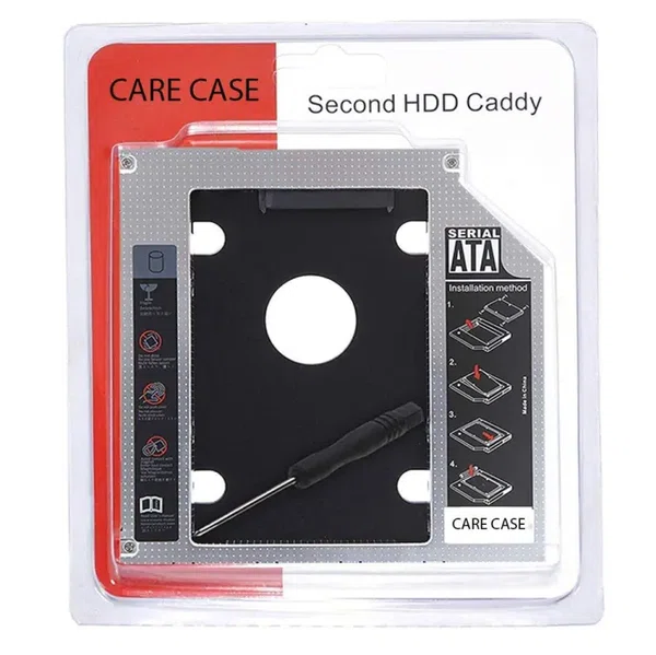 Universal 9.5mm Second HDD Caddy SATA 3.0 Hard Drive Adapter SSD HDD Hard Disk Enclosure Case for Laptop Optical Drive Bay