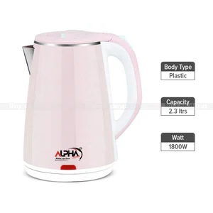 Alpha Home Double Coated Stainless Steel Electric Jug 2.3 Ltr
