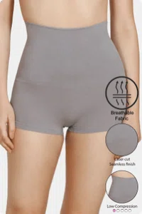 Zivame Tummy Control Midwaist Boyshort Panty For Women - Grey