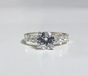 PURE SILVER ZERCON DIAMOND RING FOR WOMEN