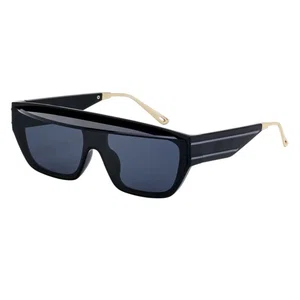 Oudi Premium UV Protected Lens Black Polycarbonate Full Rim Sunglasses for Women Black-Gold