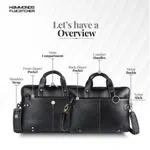 Hammonds Flycatcher Genuine Leather Laptop Bag For Men (Black)