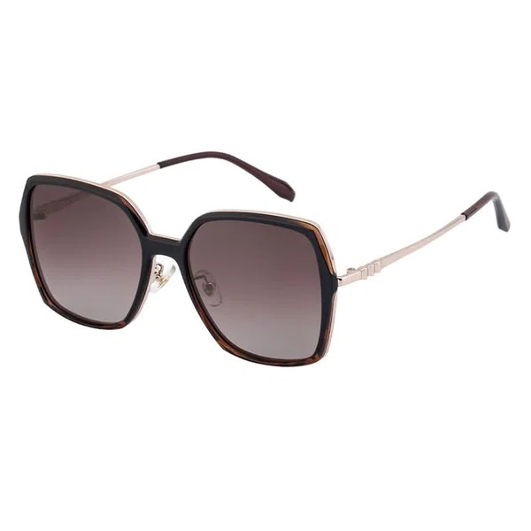 Oudi Premium UV Protected Lens Gold-Toned Metal Full Rim Sunglasses for Women Brown-Gold