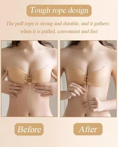 Sticky Bra 1Pairs, Strapless Push Up Backless Bras for Women