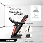 parnod Fitness STH-1200 Motorized Treadmill for Home Use, 4 HP Peak DC Motor, 12 km/hr Speed, 110 kg Max User Weight, 12 Preset Workouts, Manual Incline, Hi-Fi Speaker, Safety Key,Black