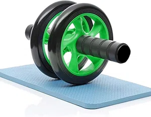 Ab Roller Wheel with Knee Mat | Abs Workout Equipment | For Abdominal & Core Strength | Exercise Wheels for Home Gym | Built In Spring Resistance | Home Workout Equipment
