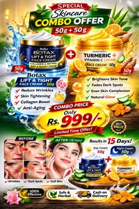 Botax Lift & Tight Cream 50g + Turmeric Vitamin C Face Cream 50g Combo | Anti Aging + Brightening | Wrinkle & Dark Spot Care | Only Rs.999