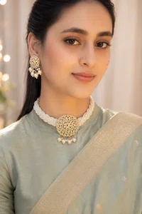 Pearl Weave Statement Choker Set