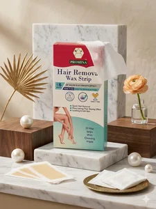 Promina Hair Removal Wax Strips – Ready to Use | Long Lasting Smooth Skin | Easy Home Waxing Kit (20 Strips + Wipes)