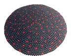 Handmade Navy Blue Felt Ball Carpet (100cm Round) - 100% Pure New Zealand Wool Rug