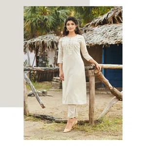 FuLoo's Serein Pure Cotton Designer Kurti in 2 set for Women#03