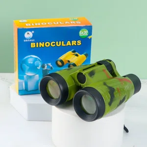Kids 6x30 Miniature Toy Binoculars - Colorful Plastic Educational Pocket Telescope & Outdoor Exploration Toy Gift for Boys, Girls & Toddlers