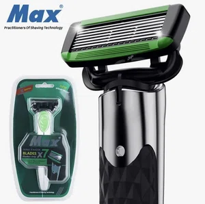 MAX RAZOR 7 Blade Shaving Razor with Zinc Alloy Handle | Shaving Razor | Shaving Razor for men