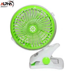 Alpha Home Portable Mini Clip Fan Or Table Fan Rechargeable Battery