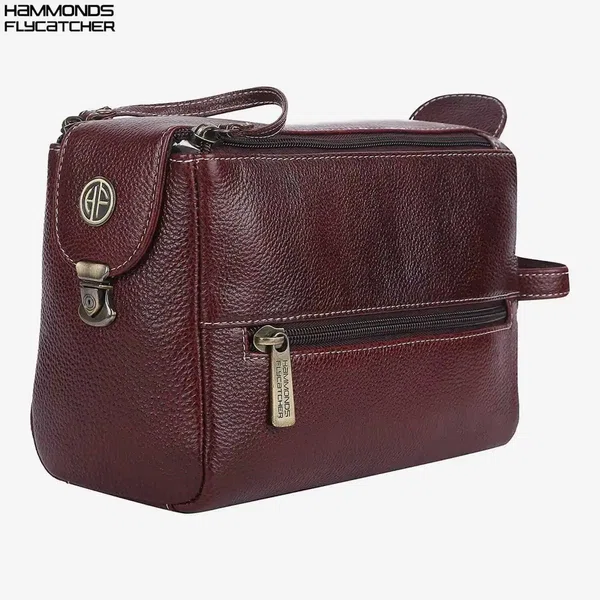 Hammonds Flycatcher Genuine Leather Toiletry Bag For Men