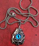 Retro Gothic Blue Evil Eye Protection Pendant Necklace for Men Stainless Steel Punk Dragon Flame Skull Chain