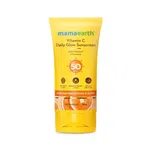 Mamaearth Vitamin C Daily Glow Sunscreen SPF 50 PA++++ – In-Vivo Tested (ISO 24444:2019 Certified, CTRI/2025/05/087276) - 50g