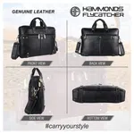 Hammonds Flycatcher Genuine Leather Black 15.6 Inch Laptop Bag 152 BLK