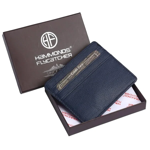 Hammonds Flycatcher RFID Protected Genuine Leather Blue Card Holder
