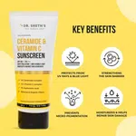 Dr. Sheth's Ceramide & Vitamin C Sunscreen SPF 50+ PA+++ For Women & Men | UVA UVB Sun Protection | 80g